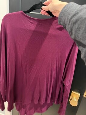 She and Sky Plum Long Sleeve Draped Layered Top